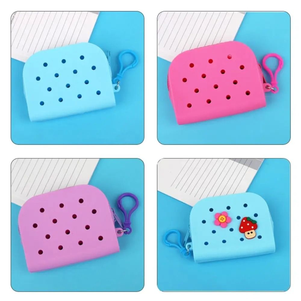 Soft Silicone Mini Hole Wallet – Breathable Zipper Coin Purse & Card Holder