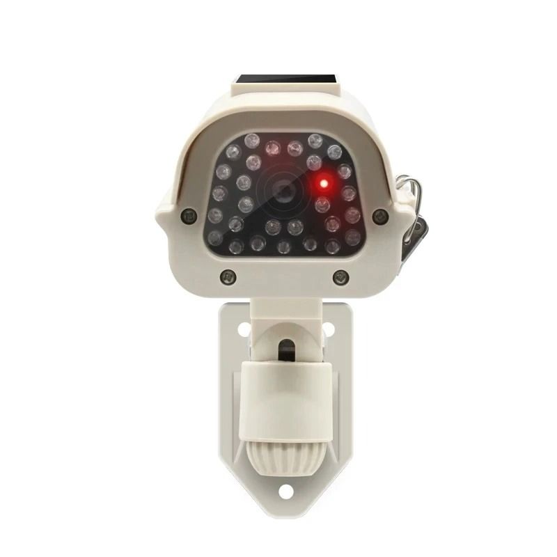 Solar Powered Dummy Security Camera with Red Flashing LED Waterproof