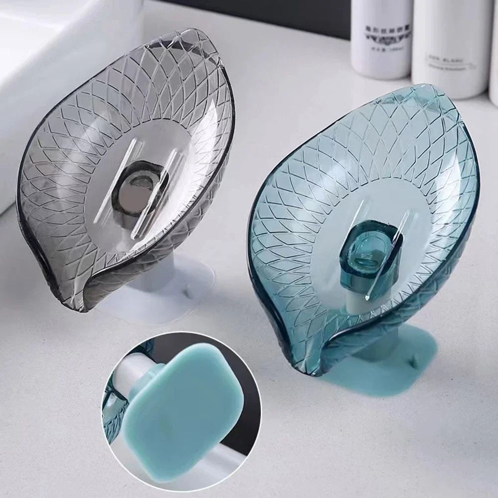 2 Pack Leaf Design Self Draining Soap Box