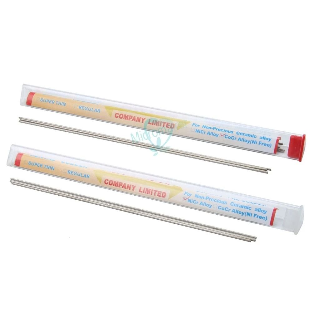 Dental NiCr or CoCr Alloy Welding Rod Tube High Temperature PFM Soldering Rod for Lab Use