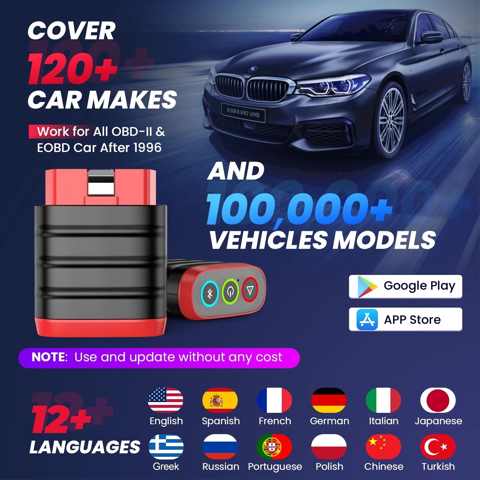 Bluetooth OBD2 Car Diagnostic Scanner Tool