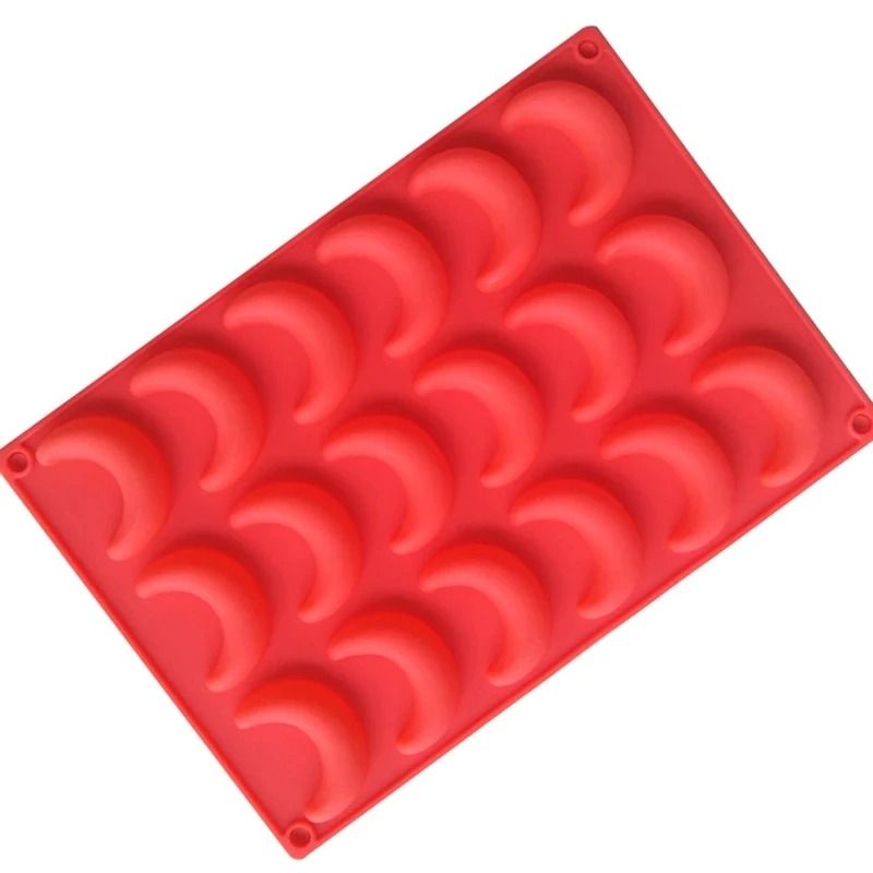 Crescent Moon Silicone Chocolate and Pastry Mold 18 Cavity DIY Dessert Decorating Tool