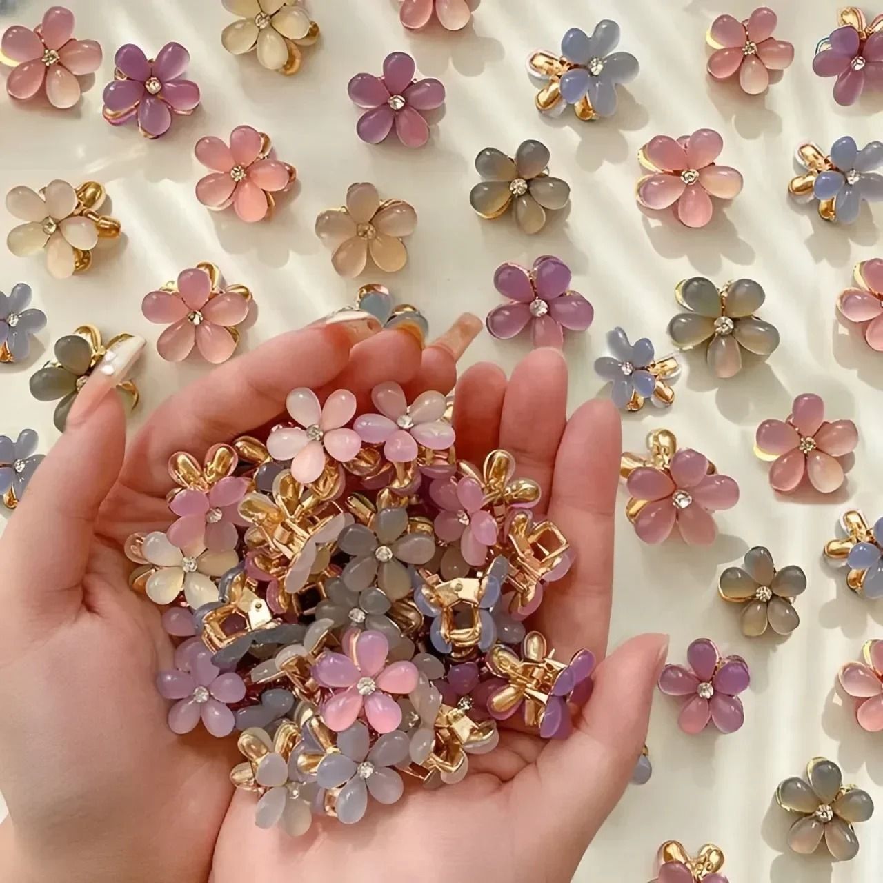 Sweet Opal Garden Mini Flower Hair Claws  10 Piece Set