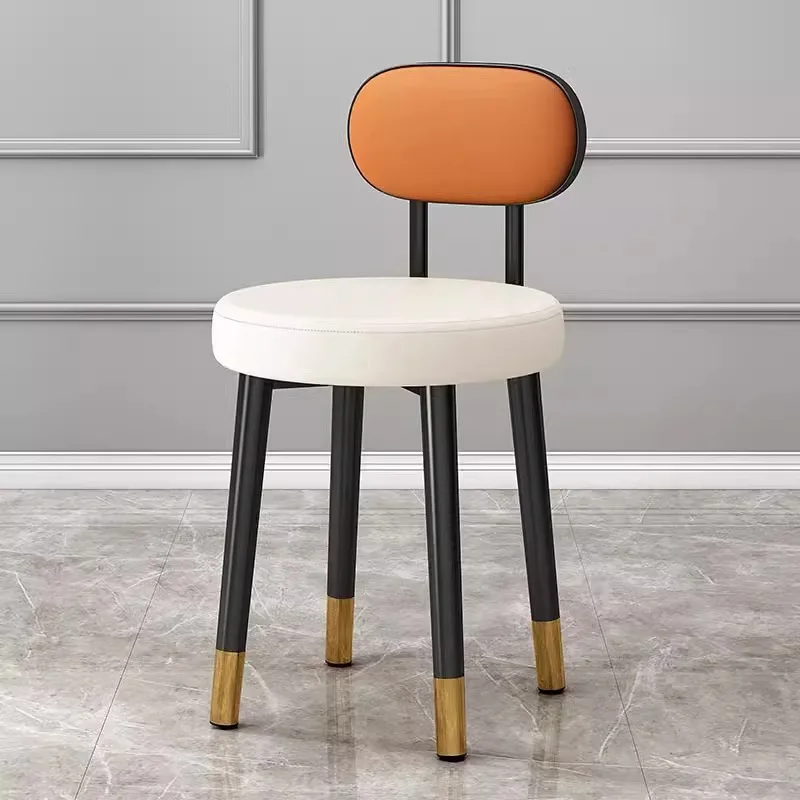 Breathable Creative Dining Chair, Home Light Luxury Dining Table and Chair, Soft Packaging Bedroom Dressing Chair