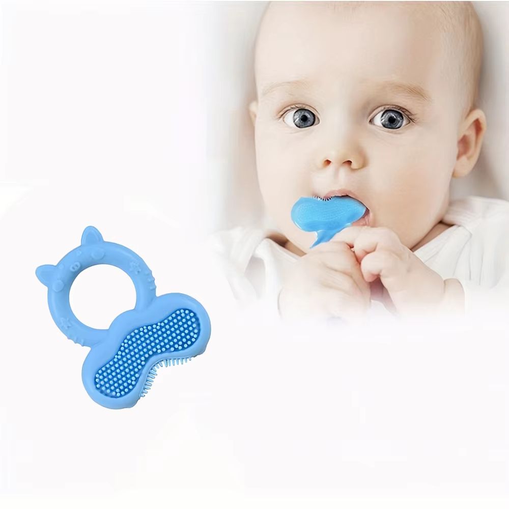 Silicone Baby Teether Ring Cute Animal Shape Soothing Chew Toy