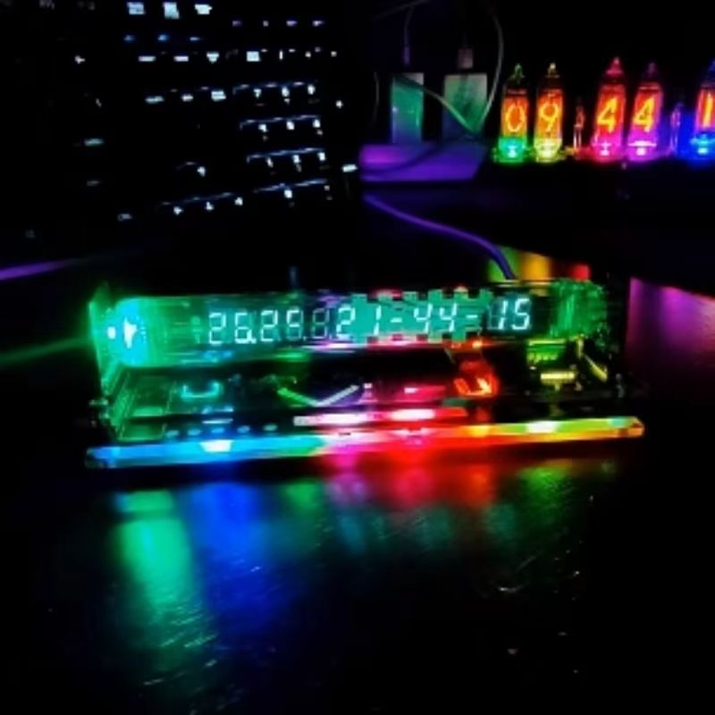 Vintage Nixie Tube Clock – Retro Glow Tube Digital Table Clock for Home, Office, and Gifts