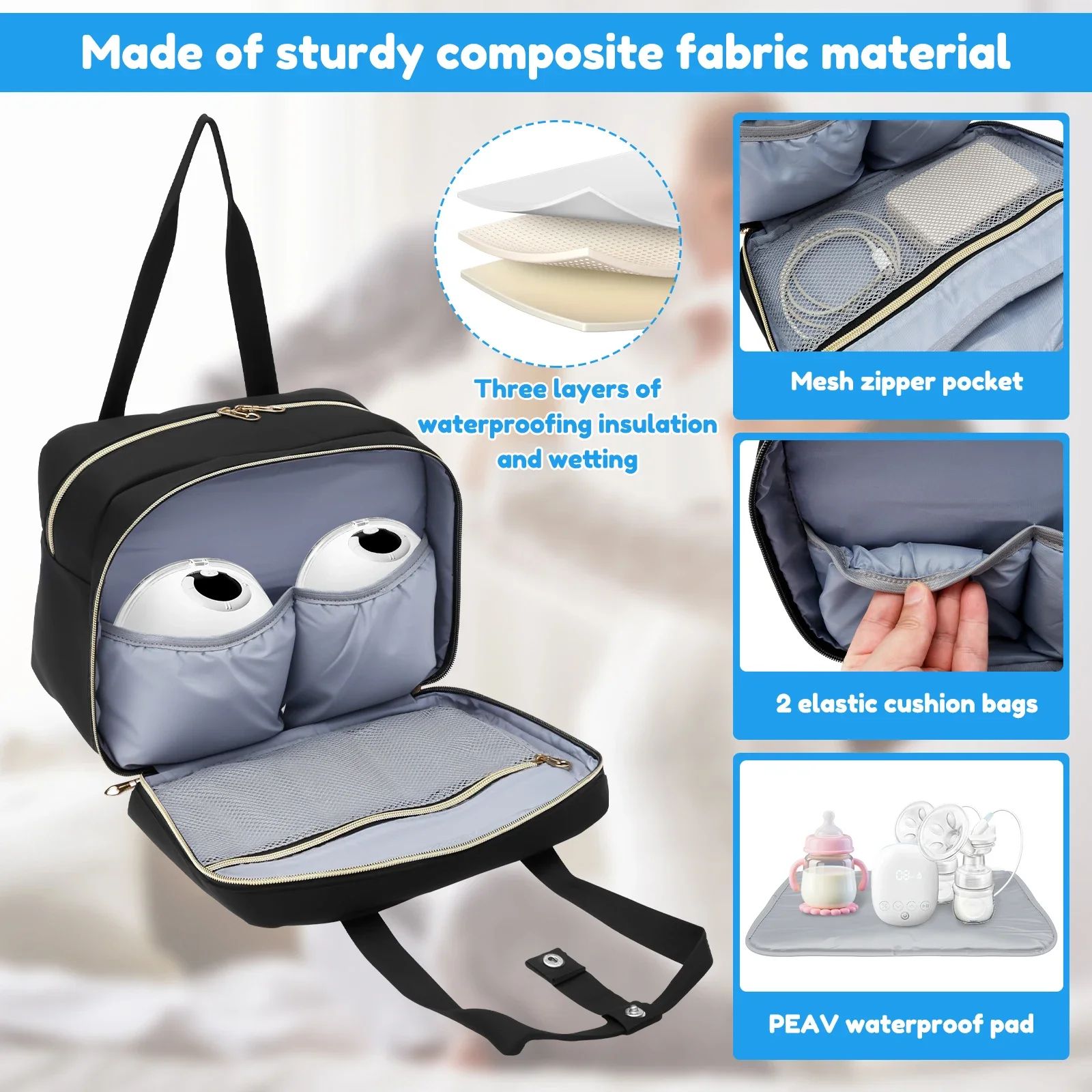 Insulated Breast Pump Cooler Travel Bag