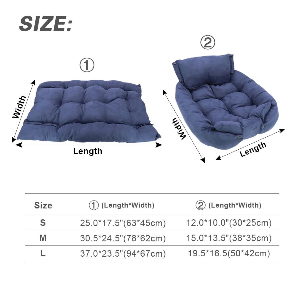 3-in-1 Multifunction Pet Bed Mat – Soft Warm Dog & Cat Sofa Cushion Nest