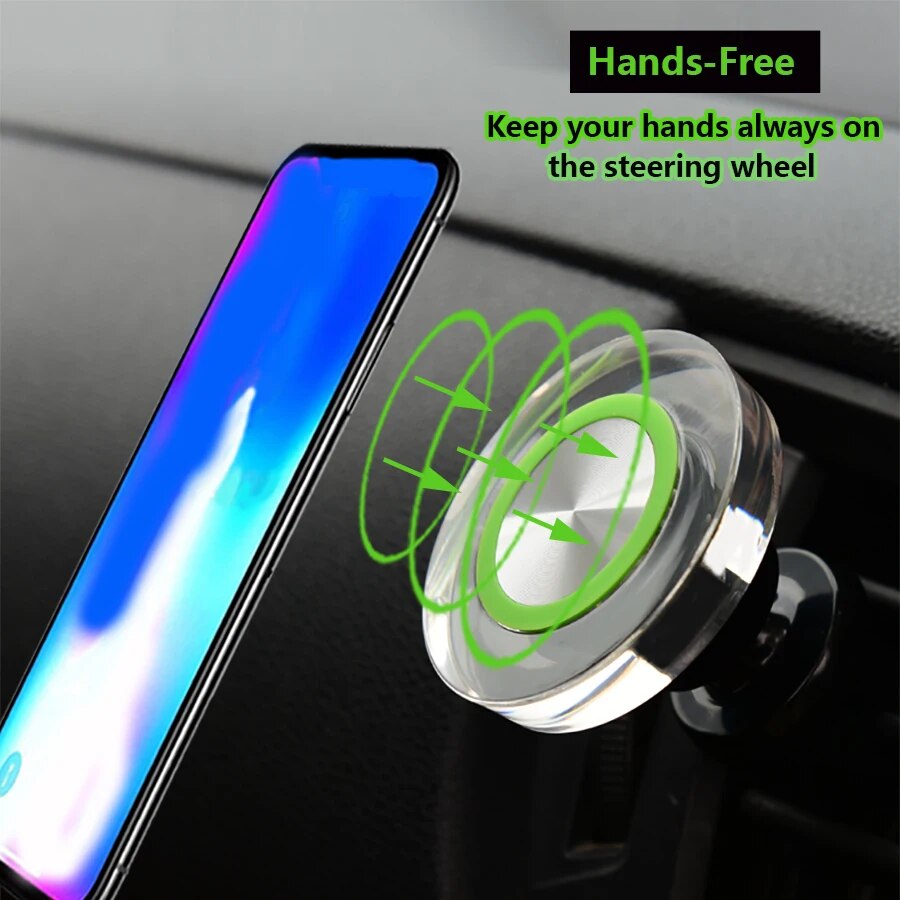 Magnetic Car Phone Holder, Strong Magnet Smartphone Mount for Air Vent, Compatible with iPhone