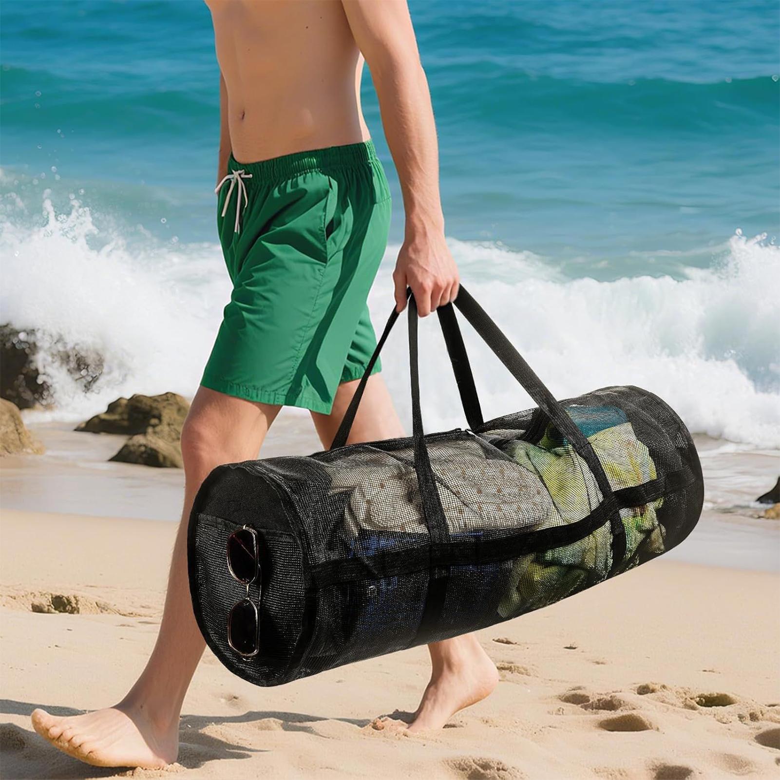 Portable Mesh Dive Bag Large Foldable Snorkel Gear Duffle for Travel Gym & Water Sports