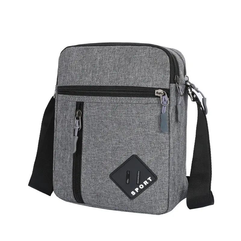 Men's Oxford Cloth Messenger Bag Simple Casual Business Crossbody Shoulder Bag for Work and Travel