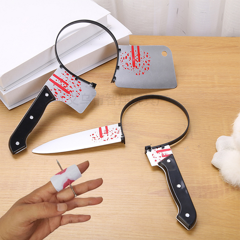 Sharp Knives and Axes Halloween Headbands, Plastic Headwear Props, Fun Headwear Accessories for Spooky Celebrations