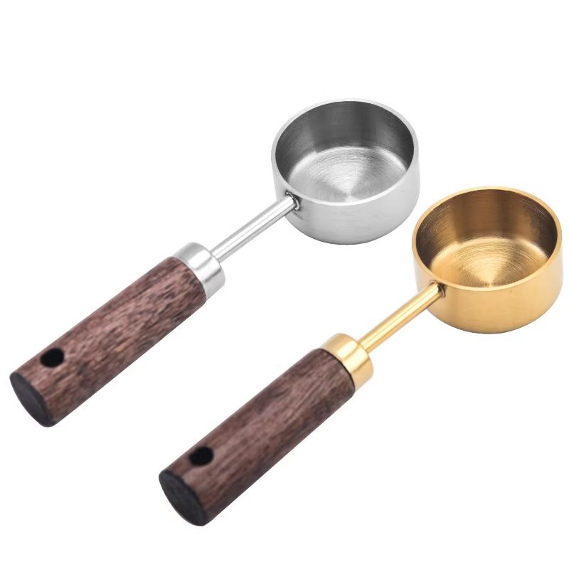 15ml Stainless Steel Coffee Measuring Spoon with Wooden Handle