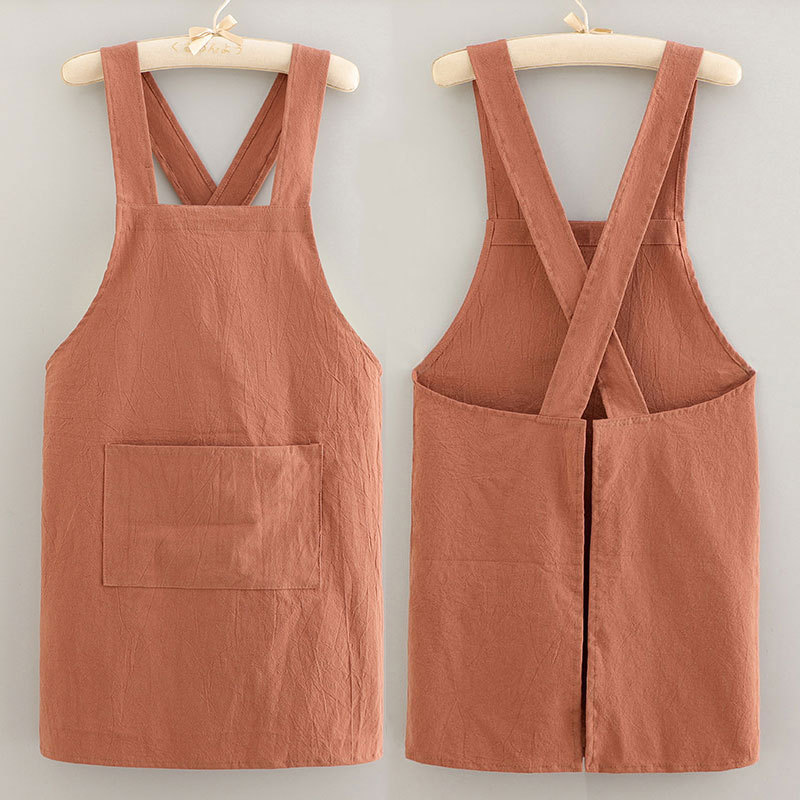 Breathable Cotton Cooking Apron, Fashionable Kitchen Housework Protective Cover