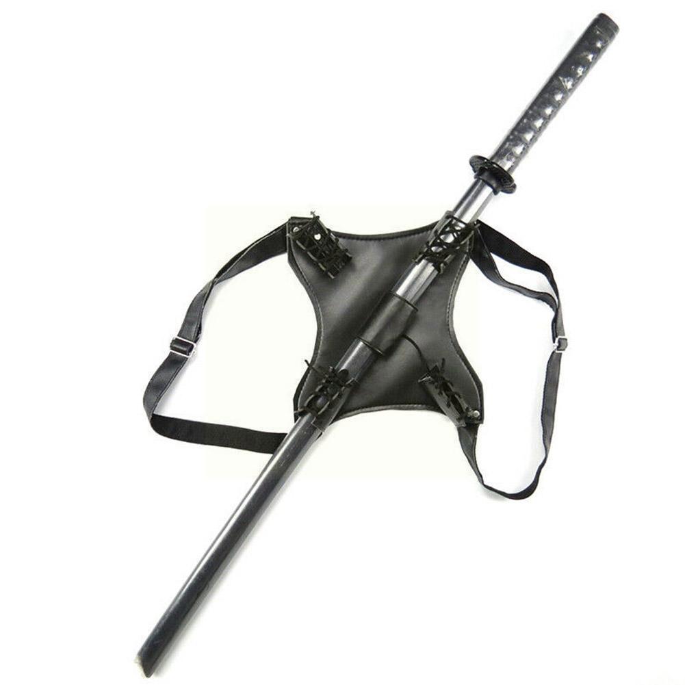 Katana Sword Strap Leather Belt, Two Scabbard PU Leather Strap for Sword Holder