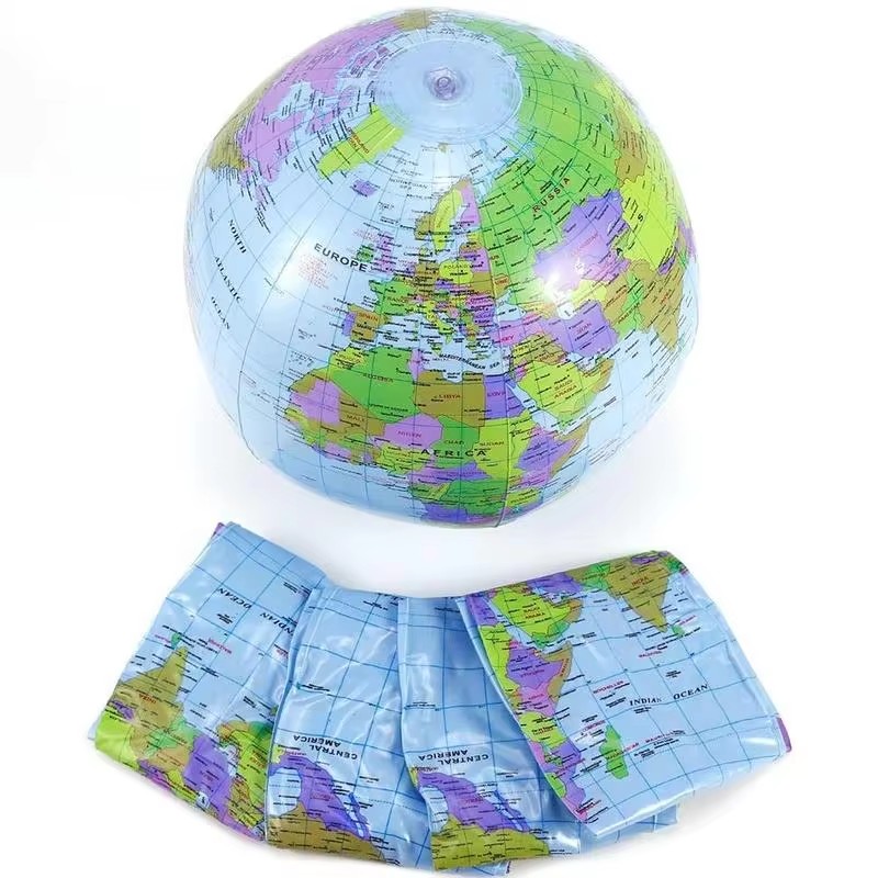 Kids Inflatable Globe Geography Toy Educational Beach Ball World Map
