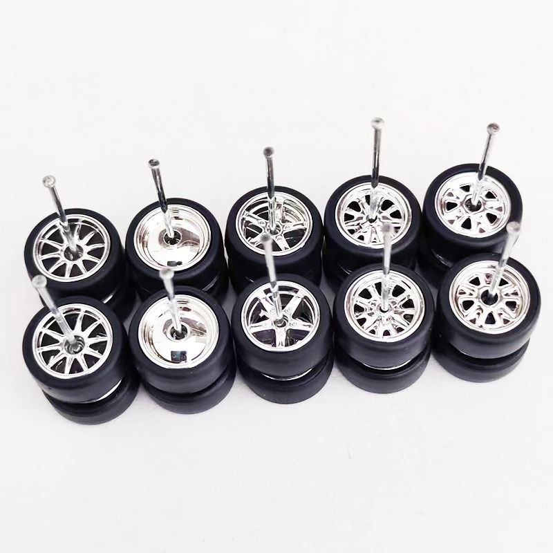1/64 Scale Custom Alloy Wheels and Rubber Tires