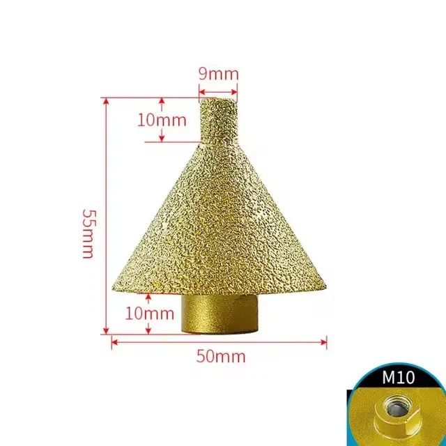 Premium M10 38 mm Diamond Chamfer Bit - Tile, Marble & Concrete Edge Finisher