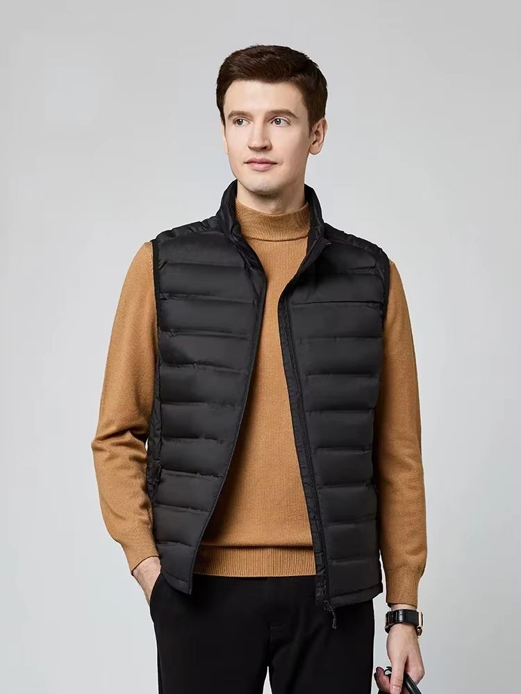 90% White Duck Down Winter Couple Vest – Sleeveless Puffer Jacket with Graphene Liner and Stand Collar (Big Size 8XL)