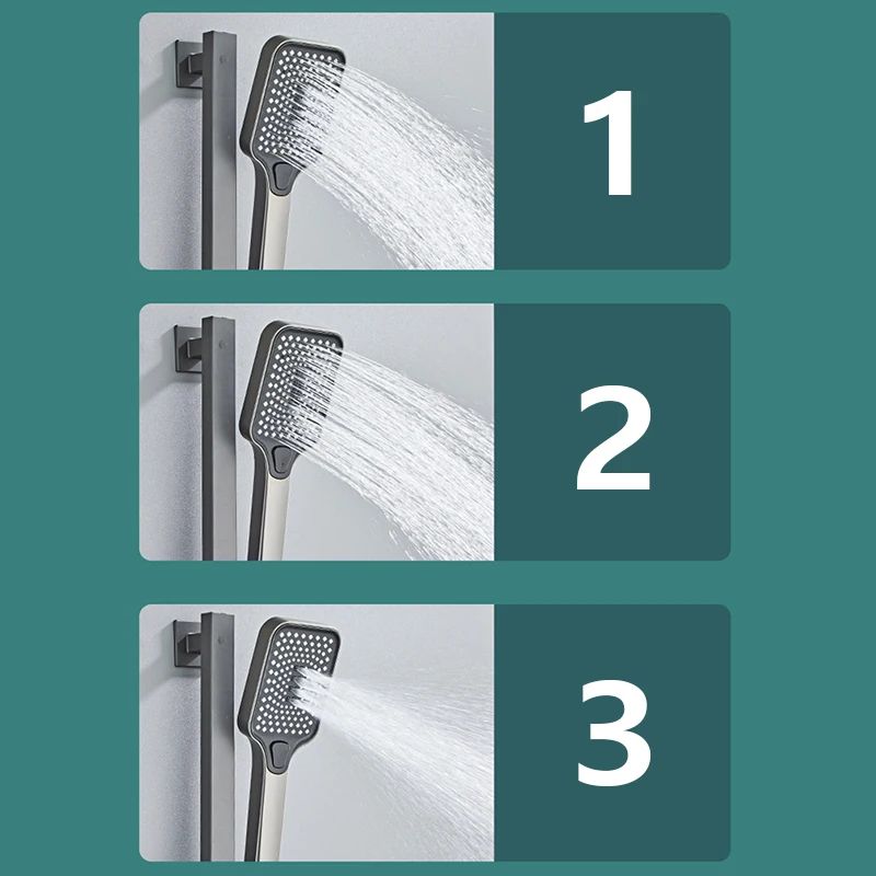 Modern Grey Piano-Key Digital Display Shower System – 2-Way Wall Mounted Shower Set with Tub Spout