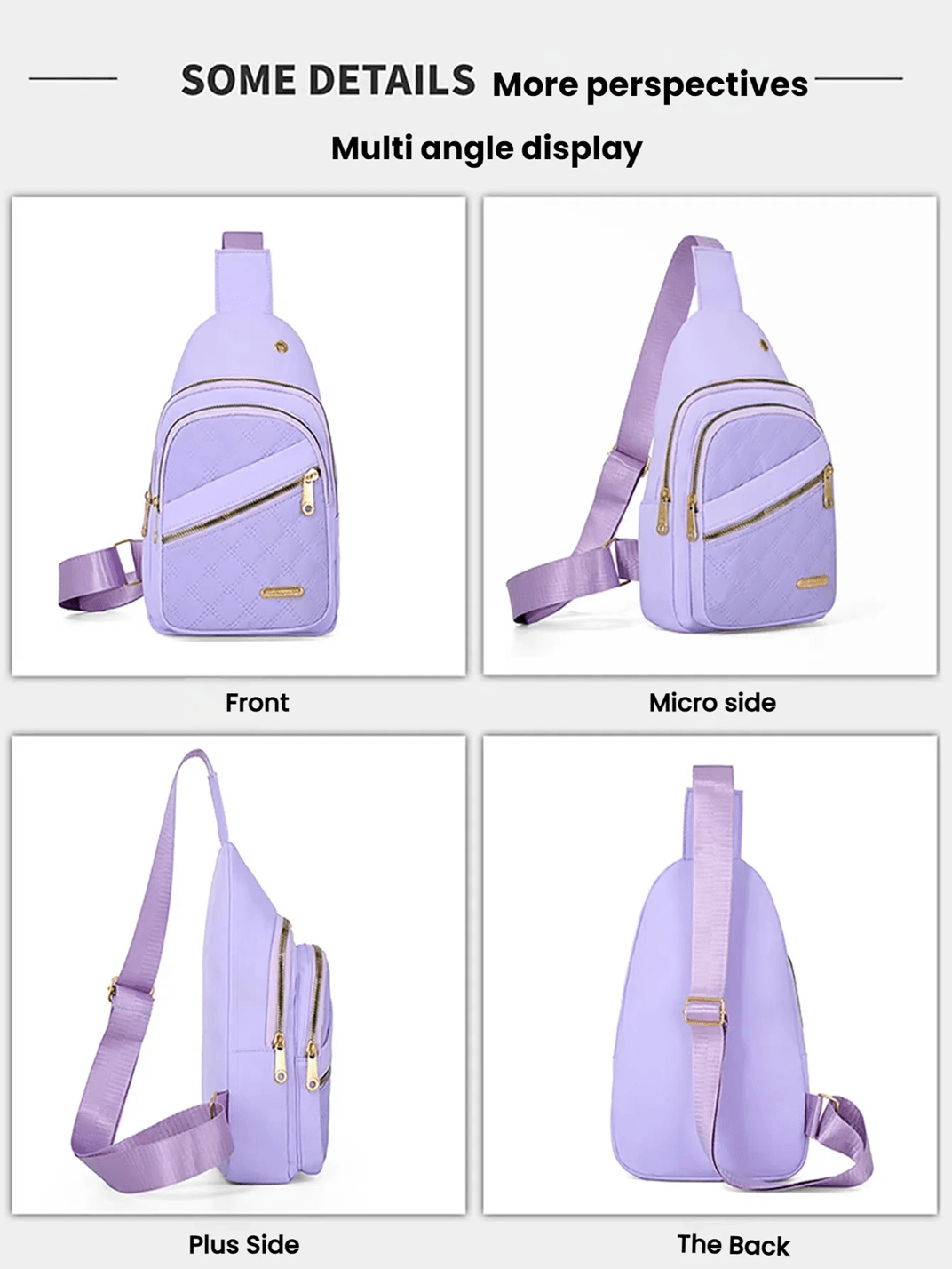 Womens Casual Chest Bag Lightweight Travel Shoulder Bag