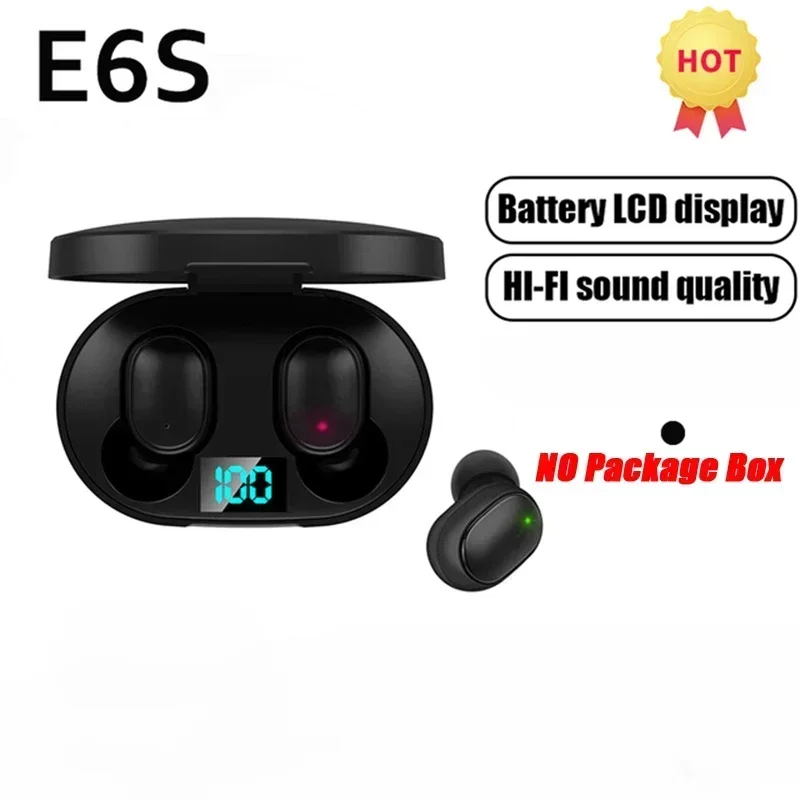 E6S Wireless Earbuds with LED Display Case and Mic