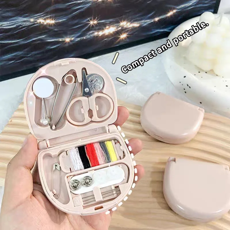 Travel Sewing Box, Mini Portable DIY Sewing Kit Box, Convenient Craft Organizer for Home Use