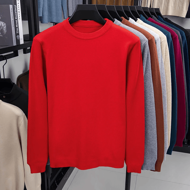 Modern Diamond Knit Crew Neck Sweater Mens Casual Pullover