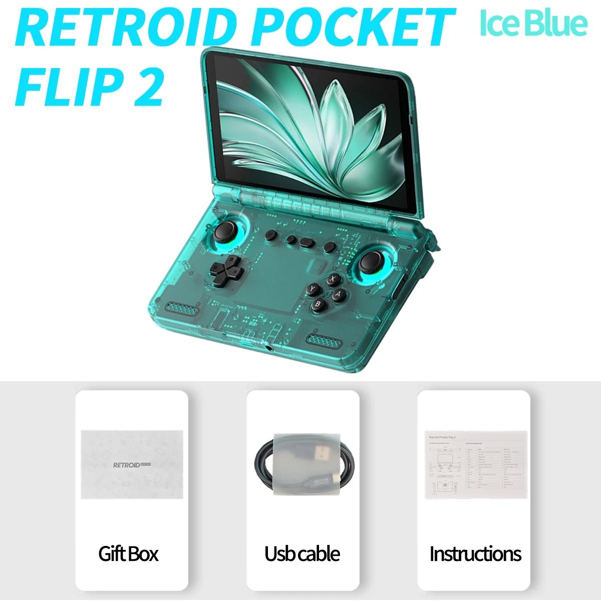 Retroid Pocket Flip 2 Retro Handheld Game Console with Android 13 and 5.5 Inch AMOLED Display