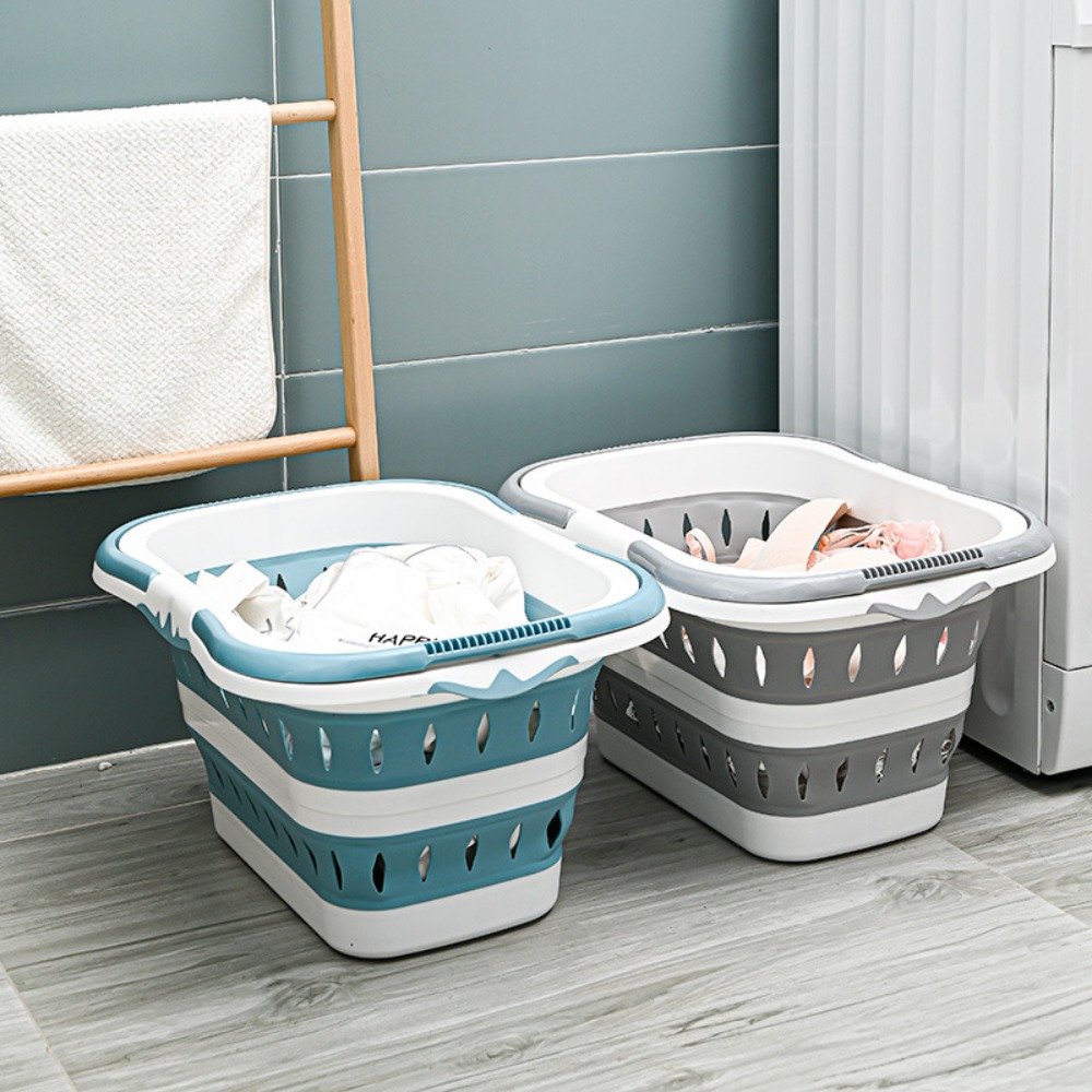 Foldable Laundry Basket with Handle, Bathroom Dirty Clothes Basket, Wall-Mounted Clothing Storage for Laundry Room