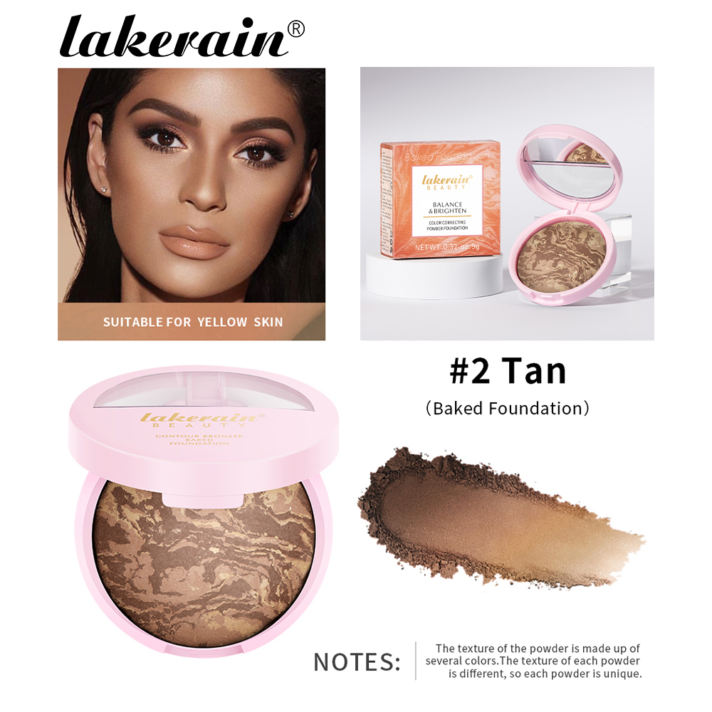 Baked Powder Foundation, Oil Control Setting Makeup, Pressed Powder Cake Bronzer Glow, Face Contouring, Shimmer Contour