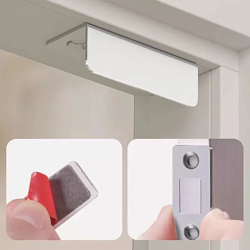 Ultra-Thin L-Type Magnetic Cabinet Catch – Strong Magnetic Door Closer for Cabinets & Wardrobes