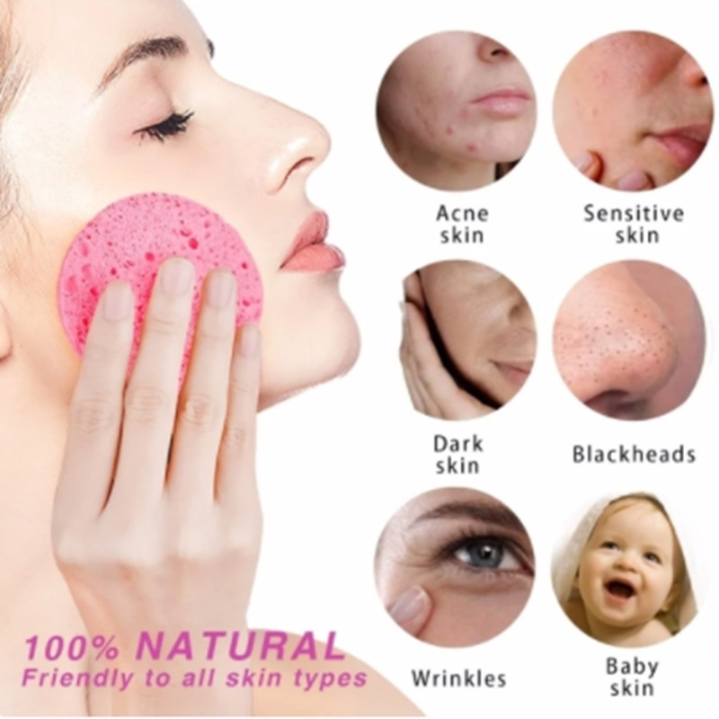 Foaming Face Puff, Natural Wood Pulp Face Wash Puff, Cleansing Sponge