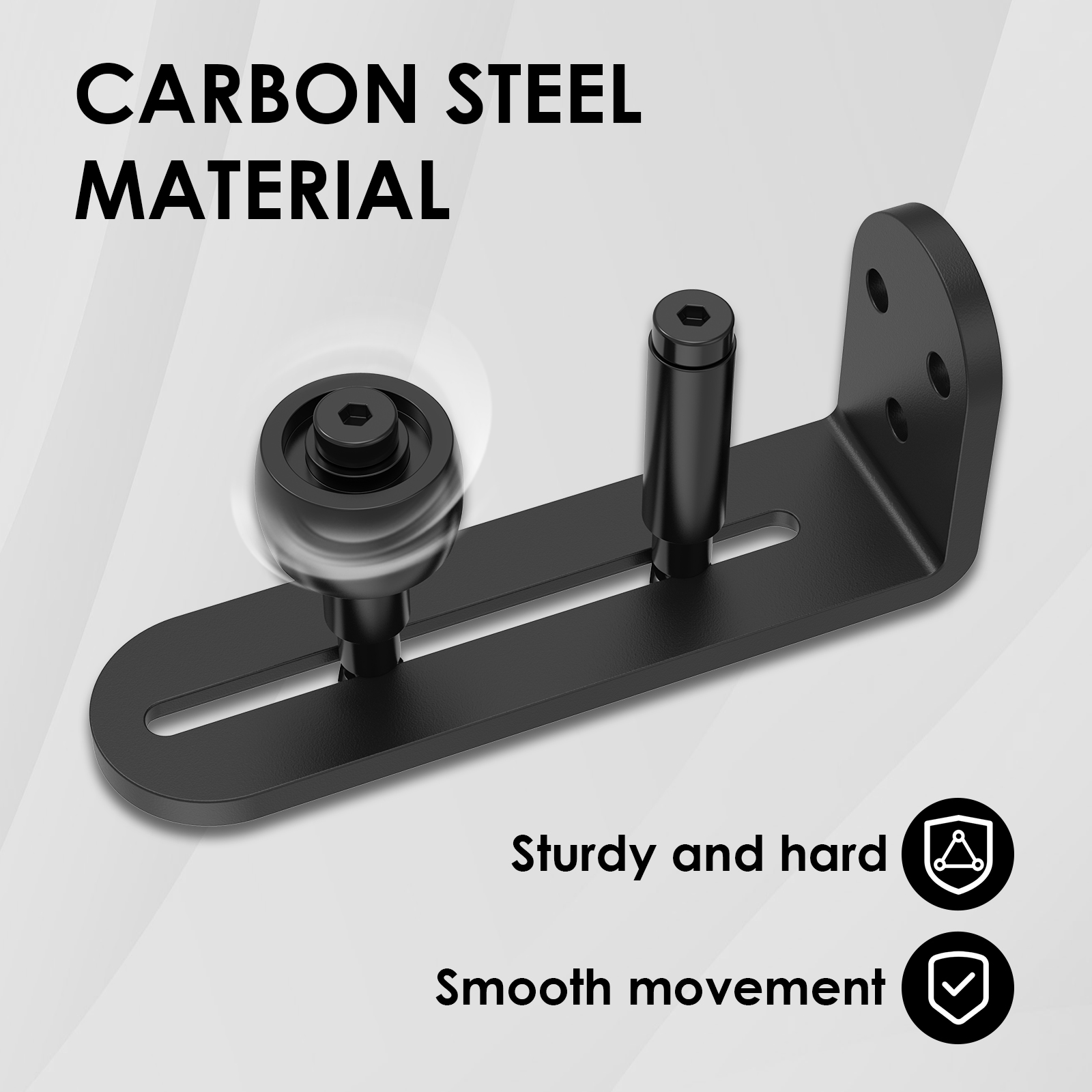 Adjustable Rollers Barn Door Hardware, Wall Mount System, Easy to Install, Rounded Edge Design, Flush Bottom