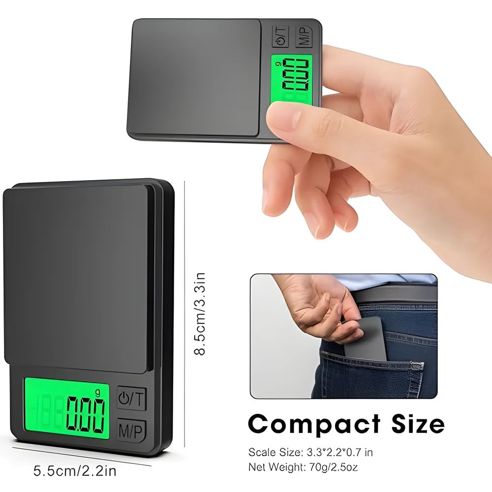 Precision Pocket Digital Scale 2.2 lb .0035 oz – Mini Gram & Jewelry Scale with Backlit LCD Display