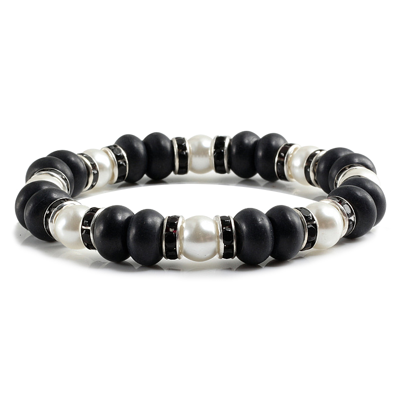 Natural Stone Beaded Circle Elastic Bracelets Bangles Charm Distance Bracelet Fashion Jewelry Men Women Couple Gift