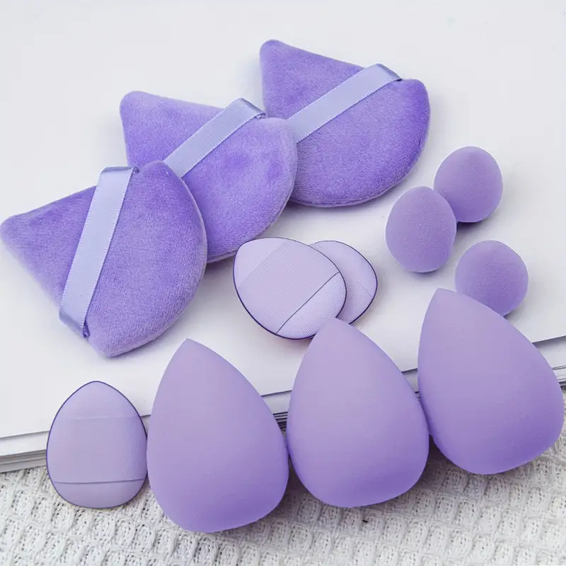 Triangle Powder Puff Face Makeup Sponge, Soft Velour Blender for Loose & Setting Powder Foundation