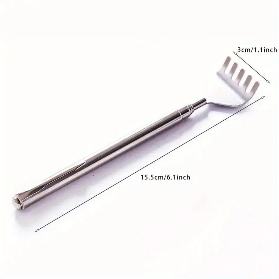 Telescopic Stainless Steel Back Scratcher Extendable Portable Arm and Back Itch Relief Tool for Men and Women