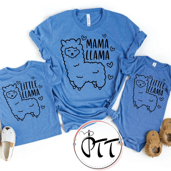 Mommy and Me Mama Llama Matching Shirts Set