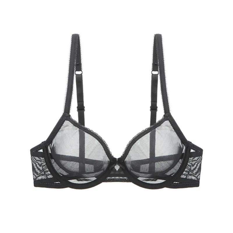 Varsbaby Sheer Mesh Underwire Bra Ultra Thin Unlined CDE Cup