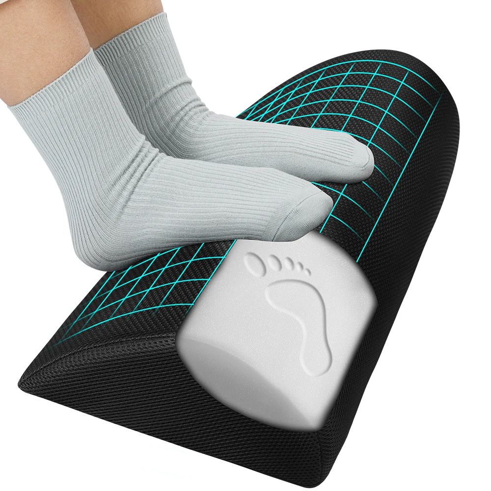 PostureLift Memory Comfort – Office Footstool & Under Desk Memory Foam Foot Rest for Better Sitting