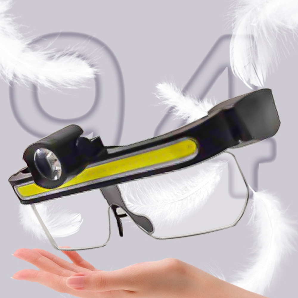 LED Glasses Lamp with USB Charging Multifunctional Floodlight & Night Vision Headlamp for Cycling, Fishing, and Outdoor