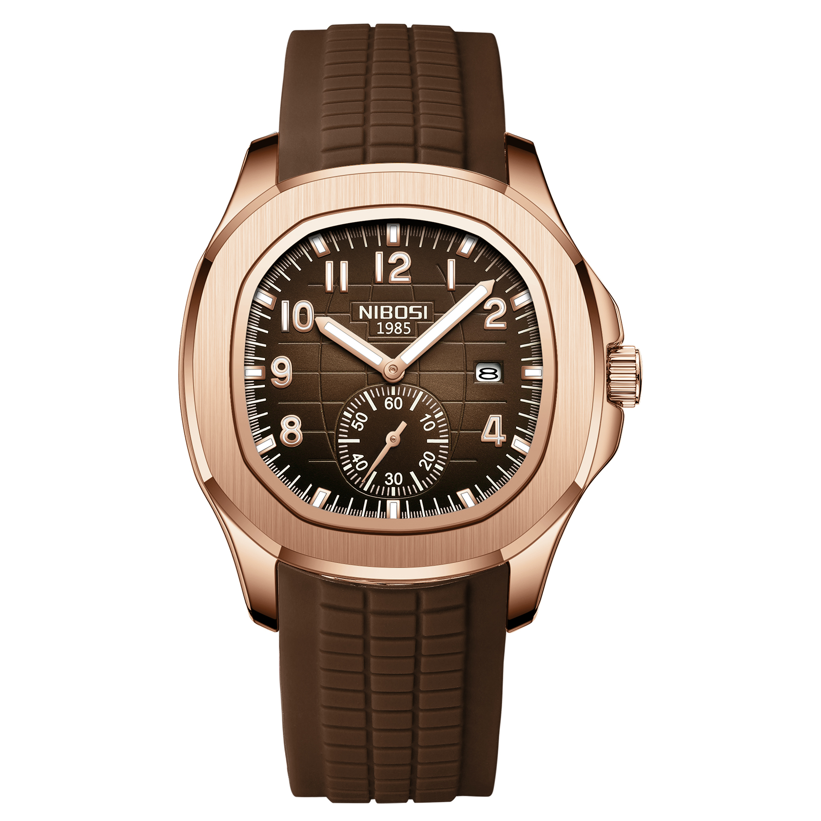 AquaLuxe Mens Waterproof Quartz Watch with Luminous Dial & Auto Date
