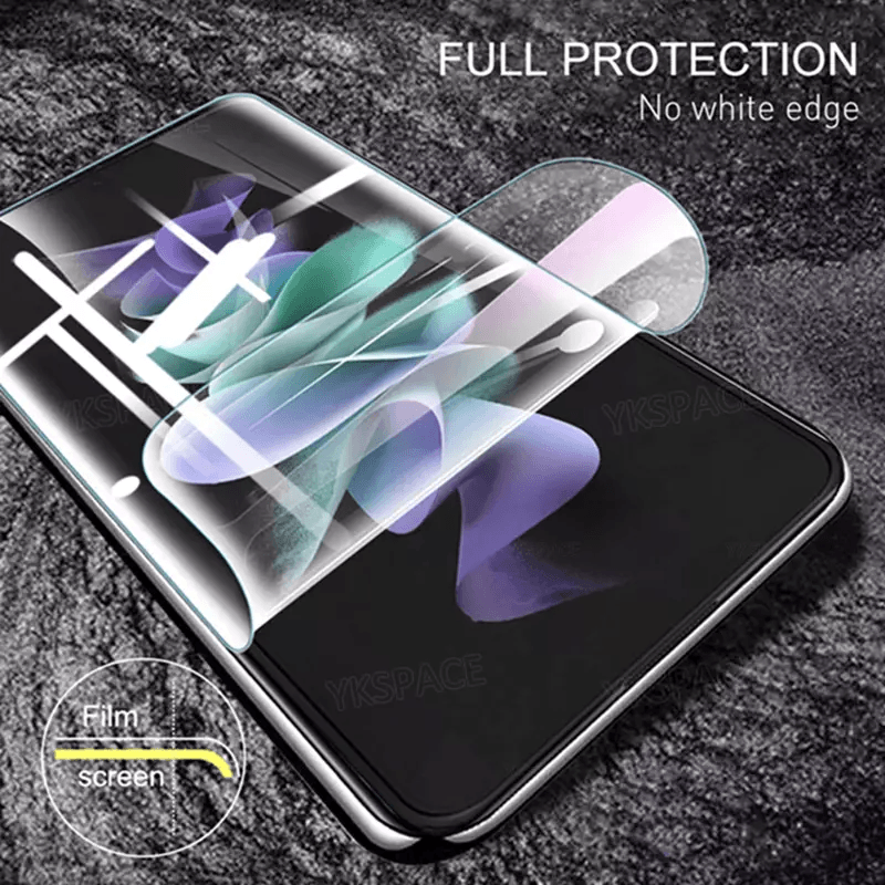 For Samsung Galaxy Z Flip 3 5G Soft Hydrogel Screen Protector Film + HD Lens Cover Full Coverage Anti-Scratch TPU Front