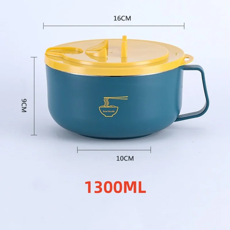Stainless Steel Noodle Bowl with Lid Heat-Resistant Instant Noodles Cooker
