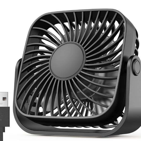 Mini Portable Fan for Home and Camping, Quiet Adjustable Desk & Standing Fan
