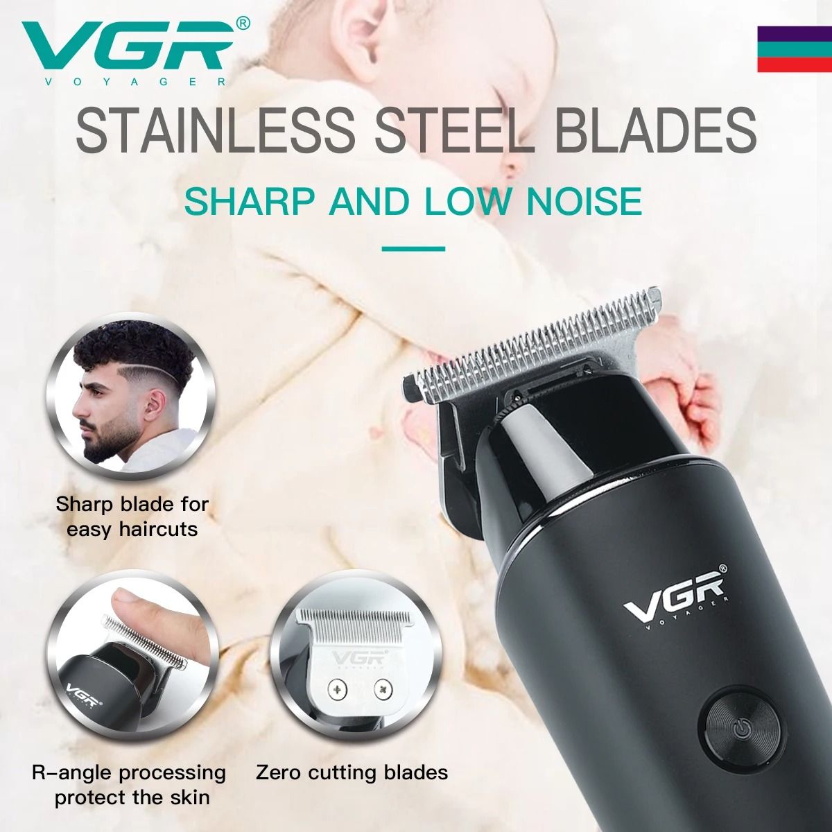 VGR V937 Professional Hair Trimmer Cordless Clipper with LED Display and Rechargeable Battery