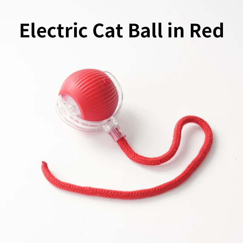 Smart Interactive Cat Toy Ball – Automatic Rolling Silicone Ball with Long Tail Teaser, USB Rechargeable