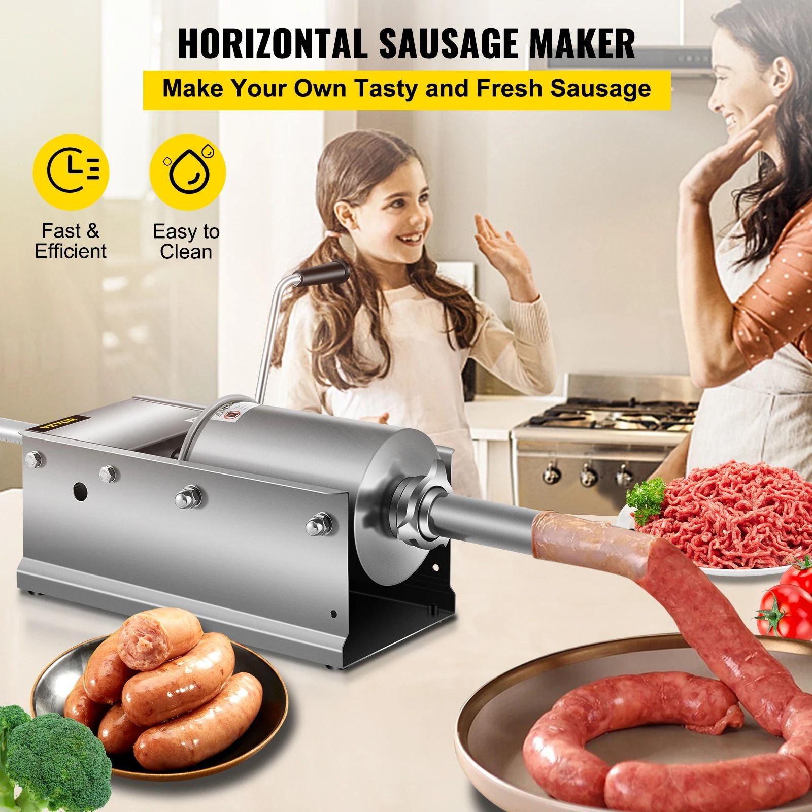 3 L Manual Sausage Stuffer for Home and Commercial Use