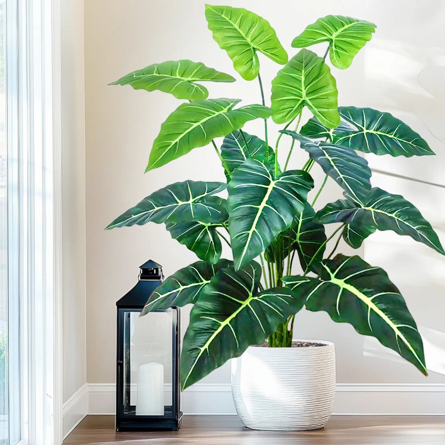 Giant Artificial Calla Lily & Tropical Foliage | Large Floor Plant for Modern Home & Office Decor
